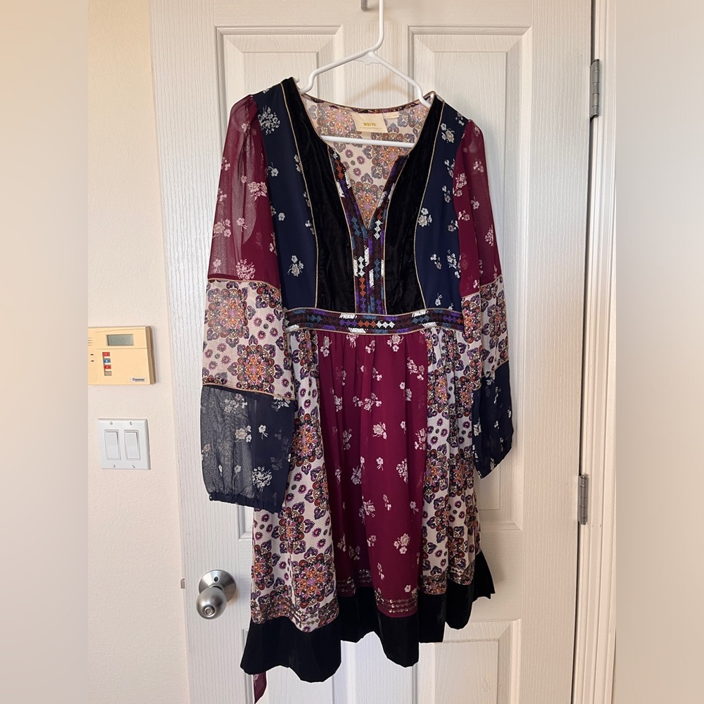 Maeve by Anthropologie patchwork dress S